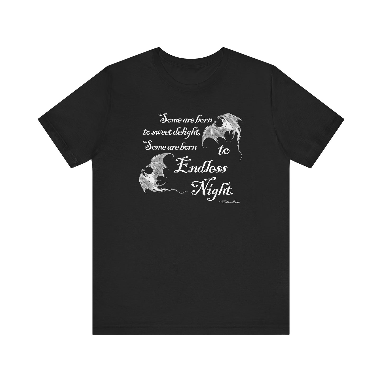 Gothic Bat T-Shirt, Dark Academia Literary Tee for Poetry Lovers, Halloween Gift, Unisex Jersey Short Sleeve Tee