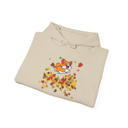 Cute Corgi Fall Autumn Leaves Hoodie