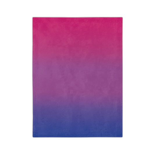 Bisexual Pride Flag Cozy Lightweight Velveteen Microfiber Blanket, Reading Blanket, Dorm Room Throw