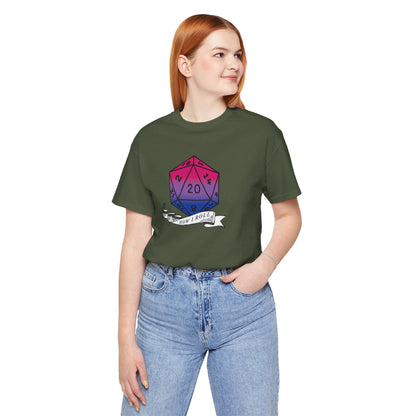 This Is How I Roll | Pride Flag D20 T-Shirt | Unisex T-Shirt | Nerdy Bisexual Pride