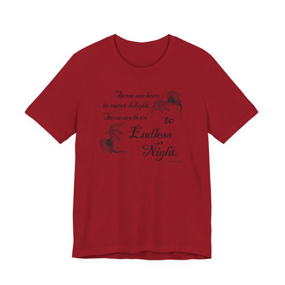 Gothic Bat T-Shirt, Dark Academia Literary Tee for Poetry Lovers, Halloween Gift, Unisex Jersey Short Sleeve Tee