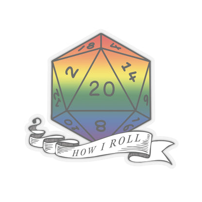 Rainbow Flag PRIDE D20 |This is How I Roll Sticker