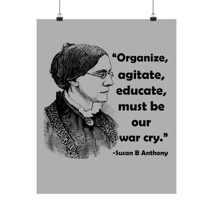 Inspirational Matte Vertical Posters - Empowerment Wall Art, Feminist Decor, Susan B. Anthony Quote, Motivational Gift, Home Office Wall