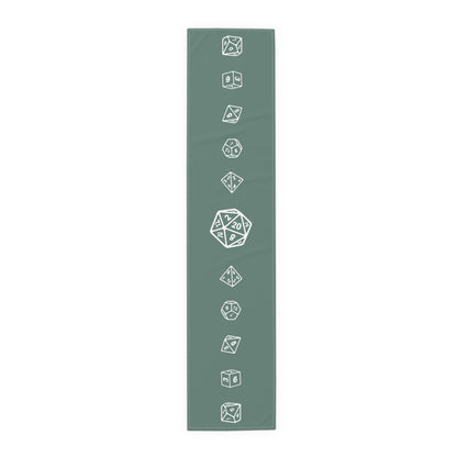 Sage Green D20 Table Runner, Game Night, TTRPG Decorations, Dungeons & Dragons Tabletop Games, Wedding Decor