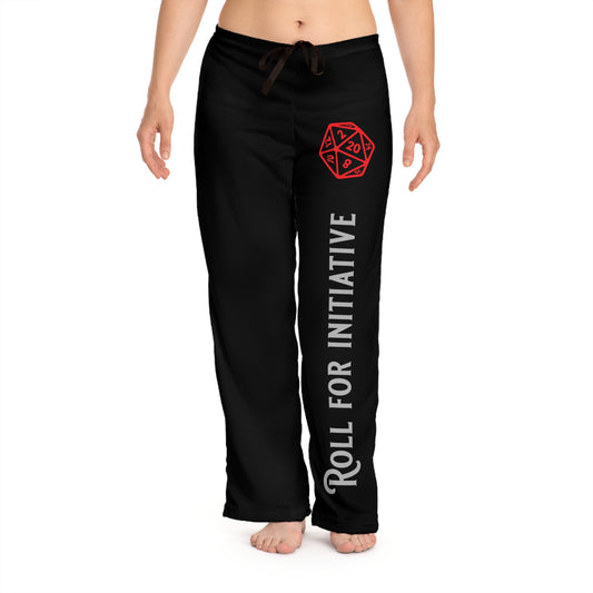 Cozy D20 Gaming Pajama Pants, Roll for Initiative, Perfect for TTRPG Nights, Game Lovers