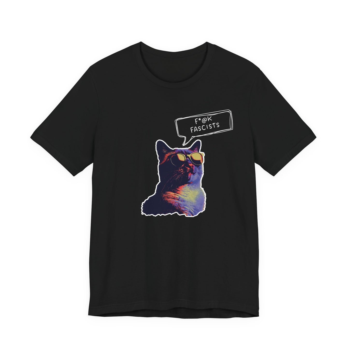 Y2K  Anti-Fascists Cat T-Shirt, Anti-Trump, Cat Lovers Gift, Activist Protest Tee, 1990's, 90's Aesthetic