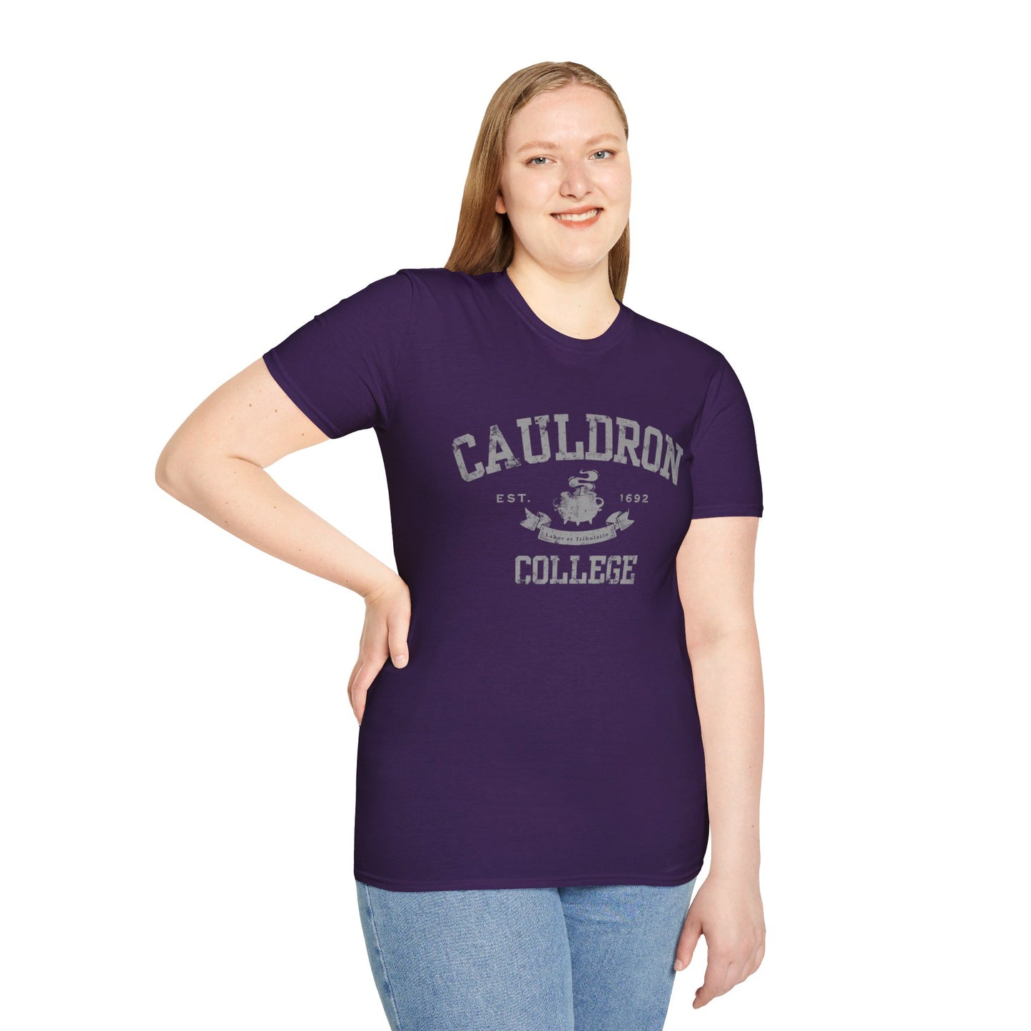 Halloween College T-Shirt - Cauldron College Unisex Softstyle T-Shirt