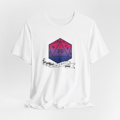 This Is How I Roll | Pride Flag D20 T-Shirt | Unisex T-Shirt | Nerdy Bisexual Pride