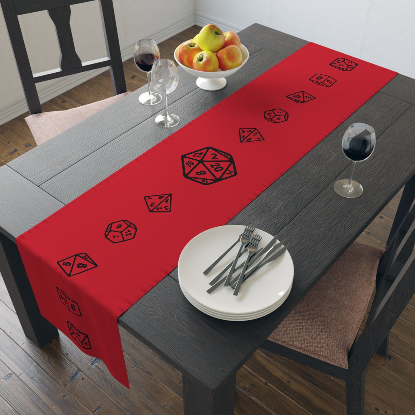 D20 Table Runner, Perfect for Game Night Decor, RPG Decorations, Dungeons & Dragons Tabletop Games, Unique Gift for Gamers