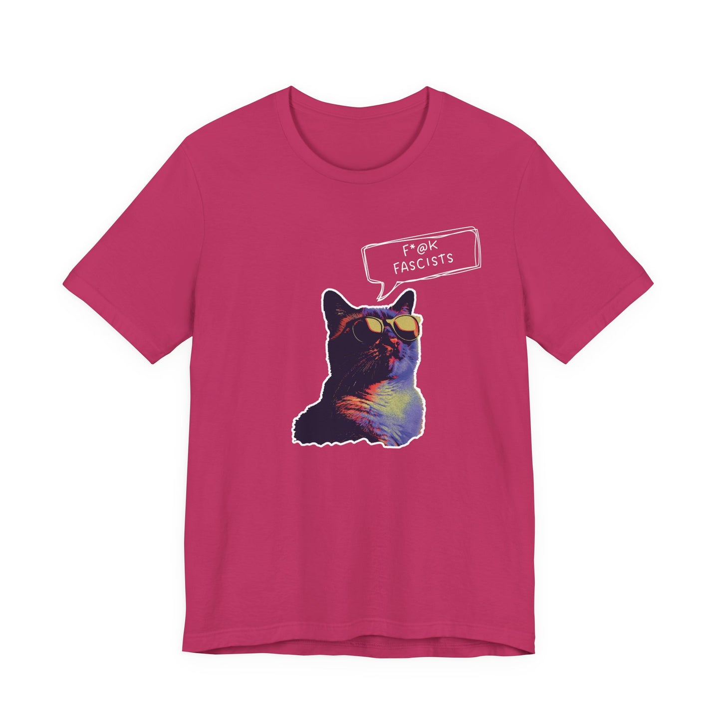 Y2K  Anti-Fascists Cat T-Shirt, Anti-Trump, Cat Lovers Gift, Activist Protest Tee, 1990's, 90's Aesthetic