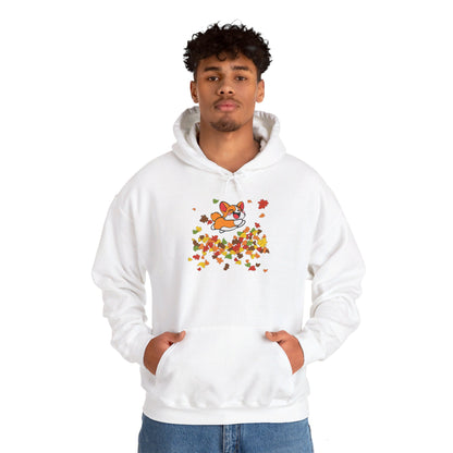 Cute Corgi Fall Autumn Leaves Hoodie