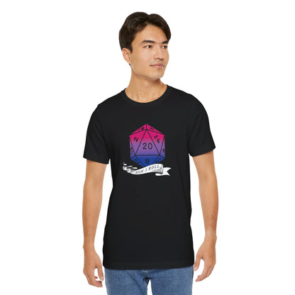 This Is How I Roll | Pride Flag D20 T-Shirt | Unisex T-Shirt | Nerdy Bisexual Pride