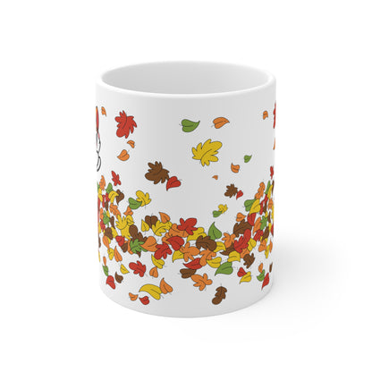 Cute Autumn Fall Leaves Corgi Mug, Corgi Lover Gift