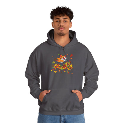 Cute Corgi Fall Autumn Leaves Hoodie