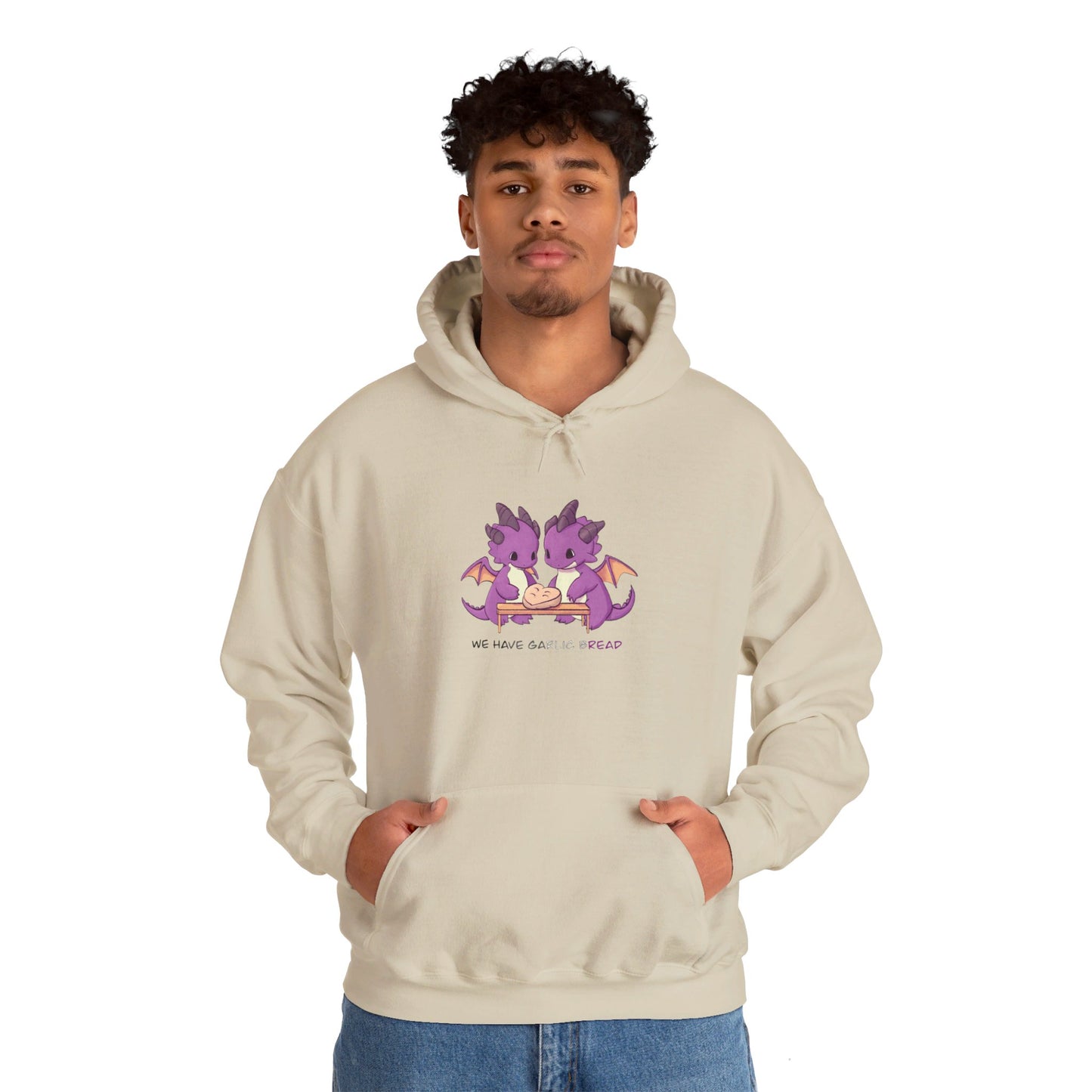 Asexual Dragons Making Garlic Bread Hoodie | Unisex Heavy Blend™ Hooded Sweatshirt