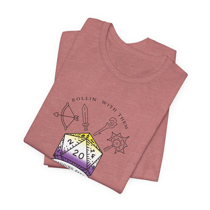 Non-Binary Flag Dungeons & Dragons Wedding Party T-Shirts |TTRPG | Unisex T-Shirt