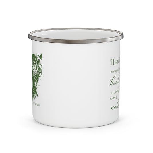 Nature Quote Enamel Camping Mug, Outdoor Adventure Cup, Campsite Beverage Holder, Environmentalist Gift, Camping Gear