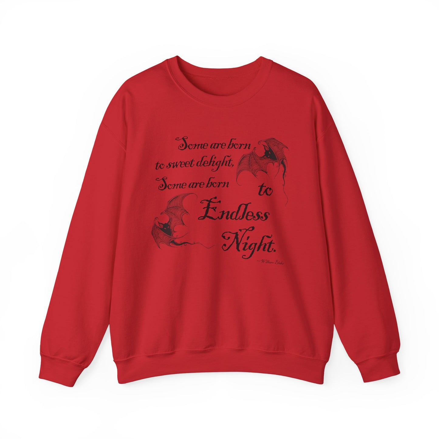 Dark Academia 'Endless Night' William Blake Quote, Cozy Unisex Sweatshirt for Halloween, Bookish Fall Fashion, Poetry Lovers, Goth Aesthetic