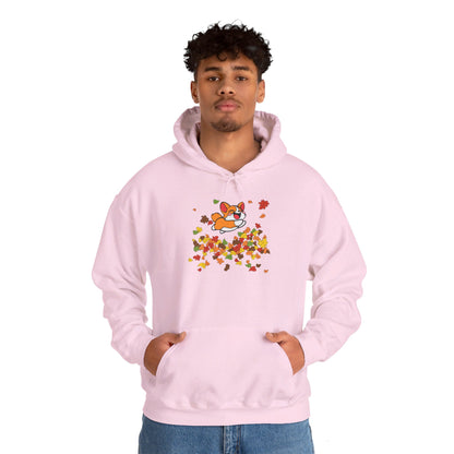 Cute Corgi Fall Autumn Leaves Hoodie