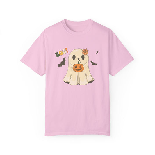 Cute Retro Halloween Ghost t-shirt, Boo Shirt, Spooky Ghost tee, Spooky Vibes, Unisex Garment-Dyed T-shirt