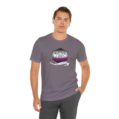 This Is How I Roll | Pride Flag D20 T-Shirt | Unisex T-Shirt | Nerdy Asexual Pride