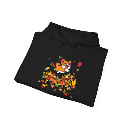 Cute Corgi Fall Autumn Leaves Hoodie