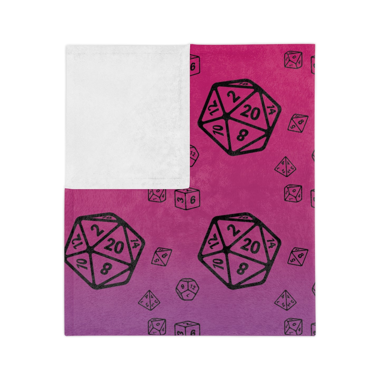 D20 Bisexual Pride Flag Velveteen Lightweight Microfiber Blanket TTRPG Gamer Gift, Dorm Room Throw, Reading Blanket