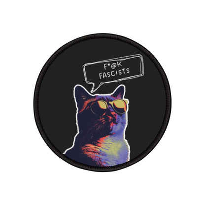 Y2K Retro Cat Anti-Trump Iron-On Patch, Backpack Protest Badge, Circle Facist Embroidered Patch, DIY Jacket Applique, Political Patch for