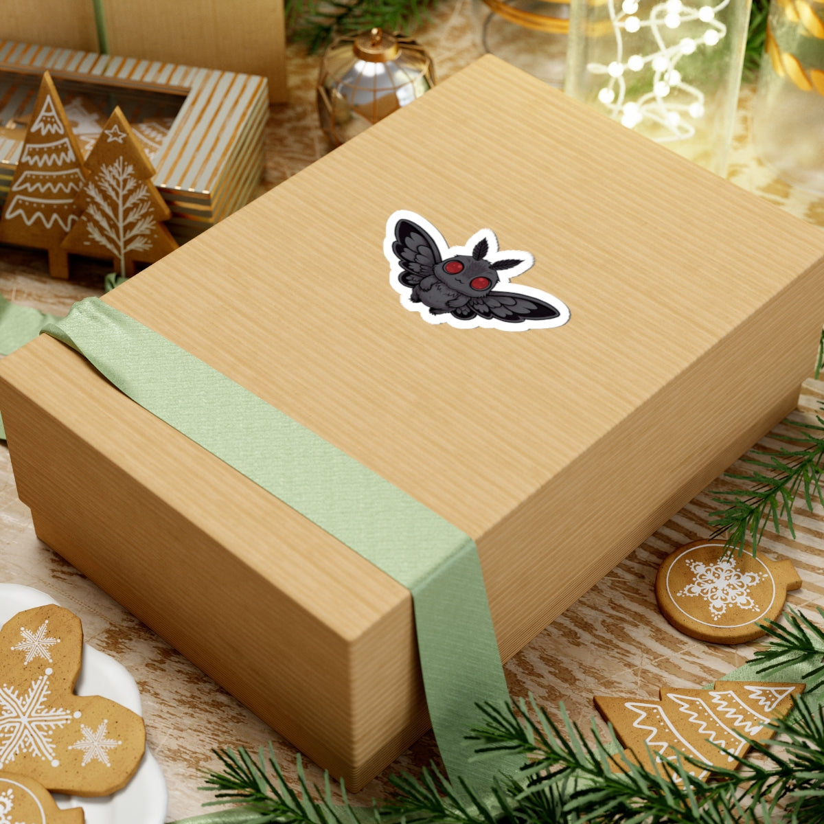 Kawaii Mothman Cute Chibi Decals for Laptops, Water Bottles, Journals, Gifts, and Party Favors, Decal, Laptop Sticker, Kiss-Cut Stickers