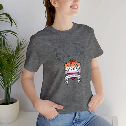 Lesbian Flag Dungeons & Dragons Wedding Party T-Shirts |TTRPG | Unisex T-Shirt | Nerdy Non-Binary