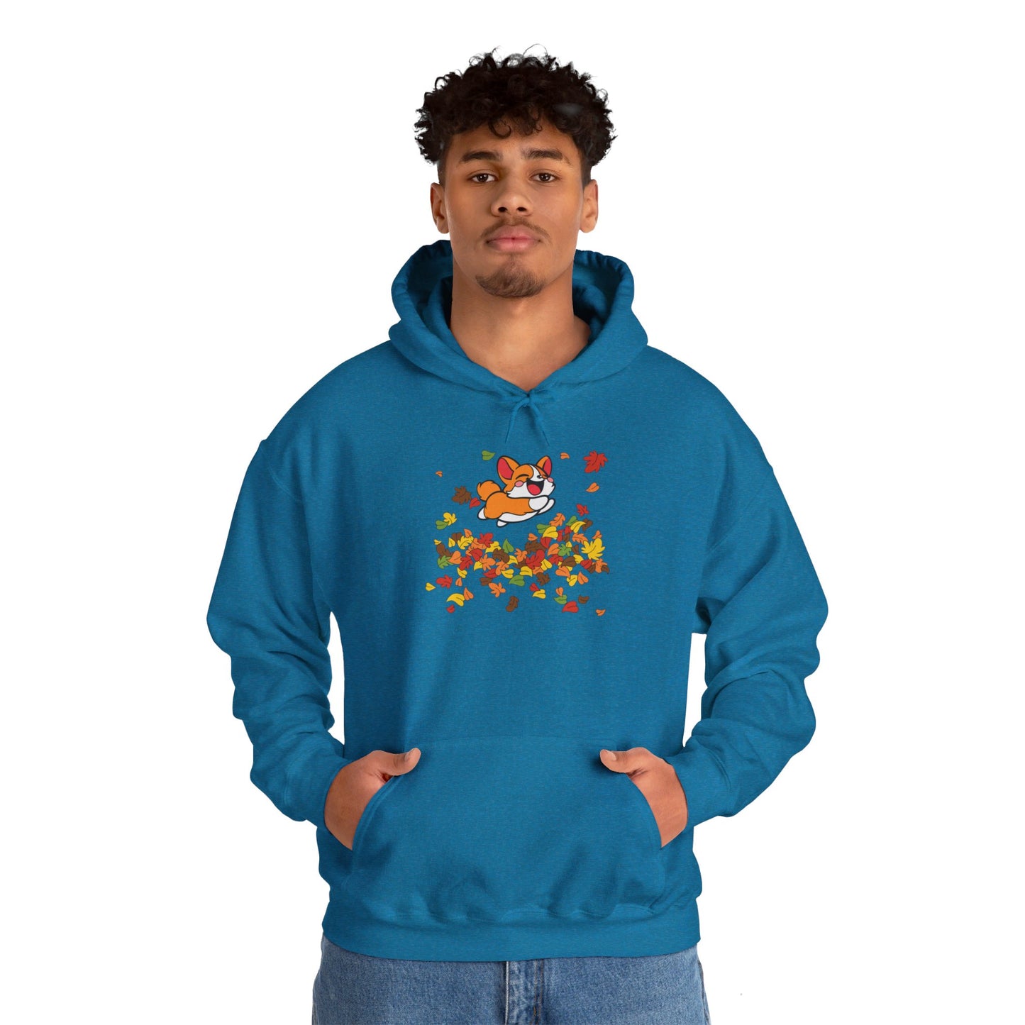 Cute Corgi Fall Autumn Leaves Hoodie