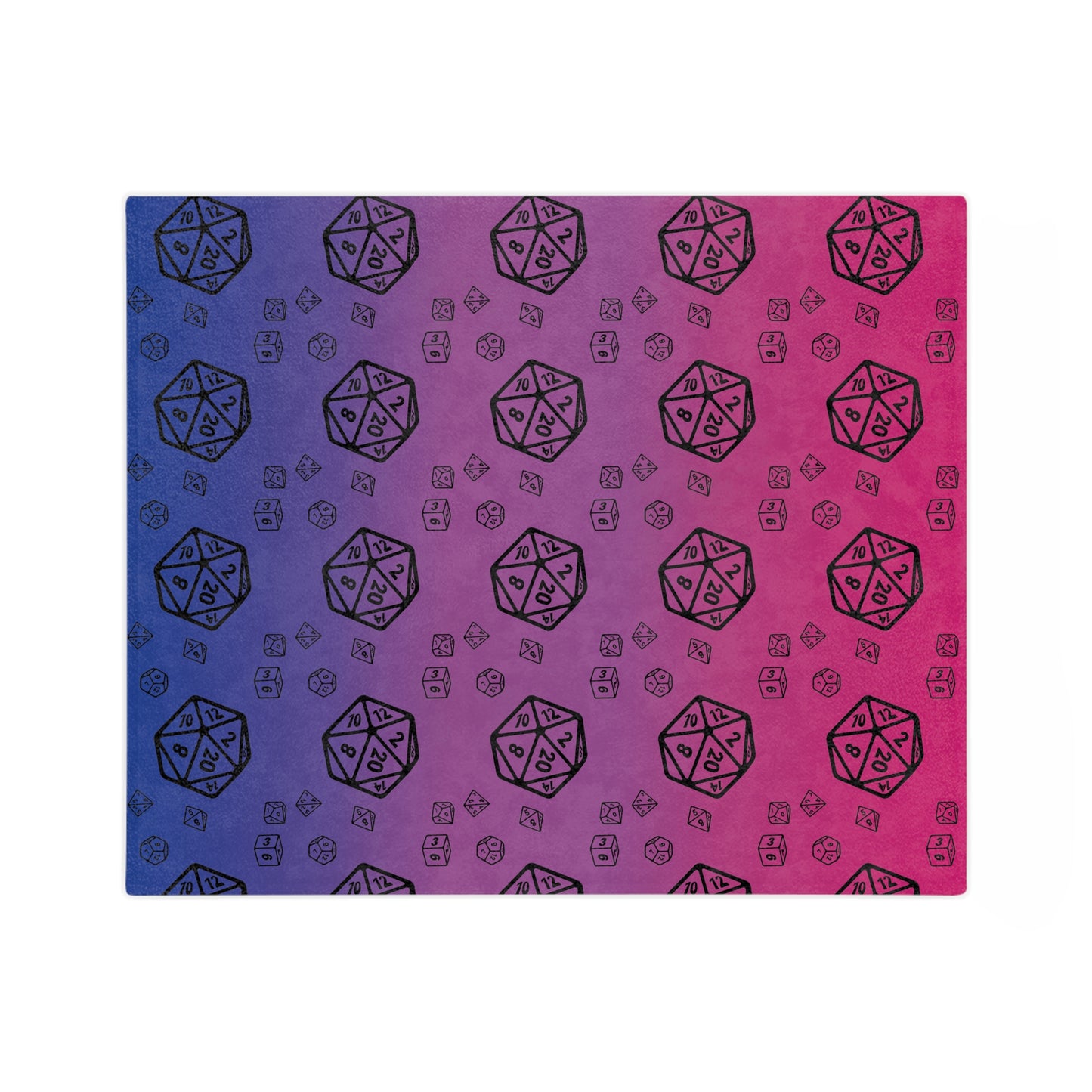 D20 Bisexual Pride Flag Velveteen Lightweight Microfiber Blanket TTRPG Gamer Gift, Dorm Room Throw, Reading Blanket