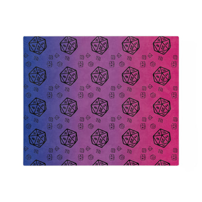 D20 Bisexual Pride Flag Velveteen Lightweight Microfiber Blanket TTRPG Gamer Gift, Dorm Room Throw, Reading Blanket