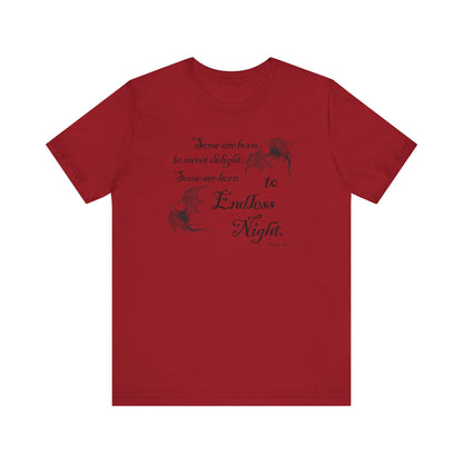 Gothic Bat T-Shirt, Dark Academia Literary Tee for Poetry Lovers, Halloween Gift, Unisex Jersey Short Sleeve Tee