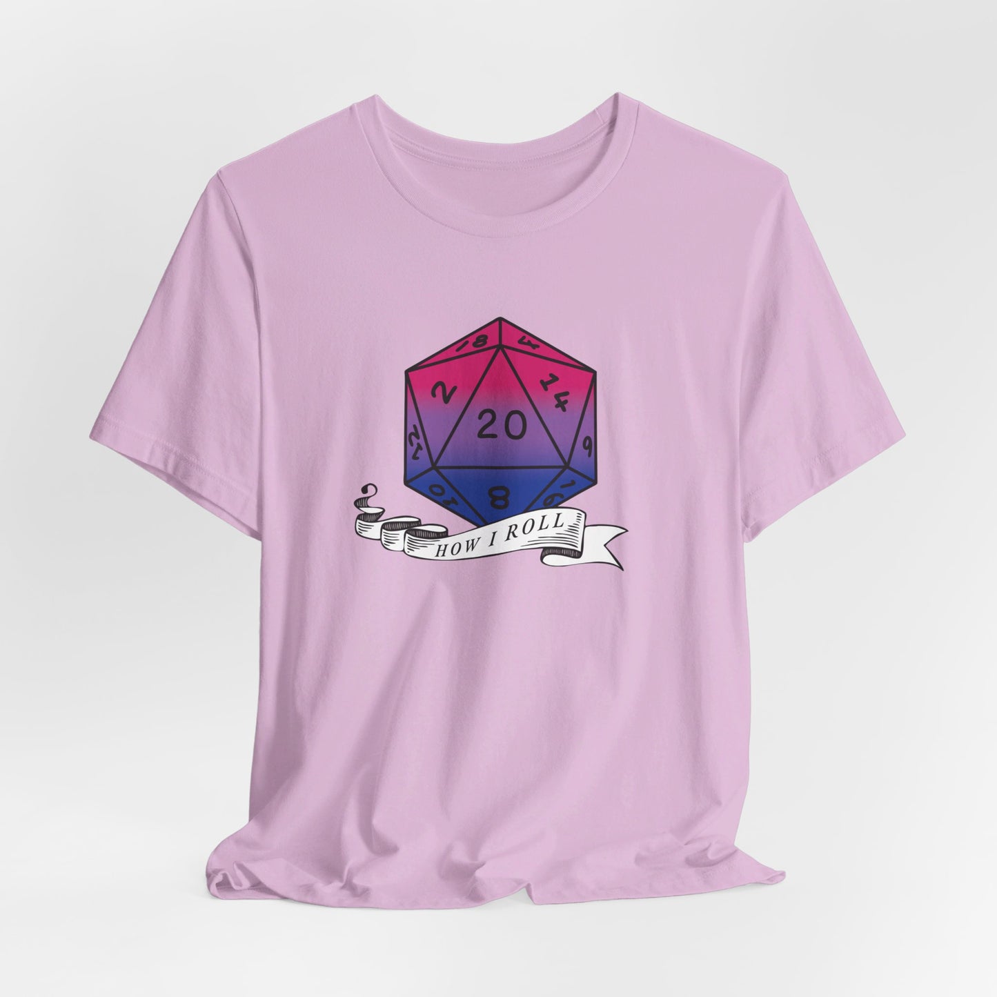 This Is How I Roll | Pride Flag D20 T-Shirt | Unisex T-Shirt | Nerdy Bisexual Pride