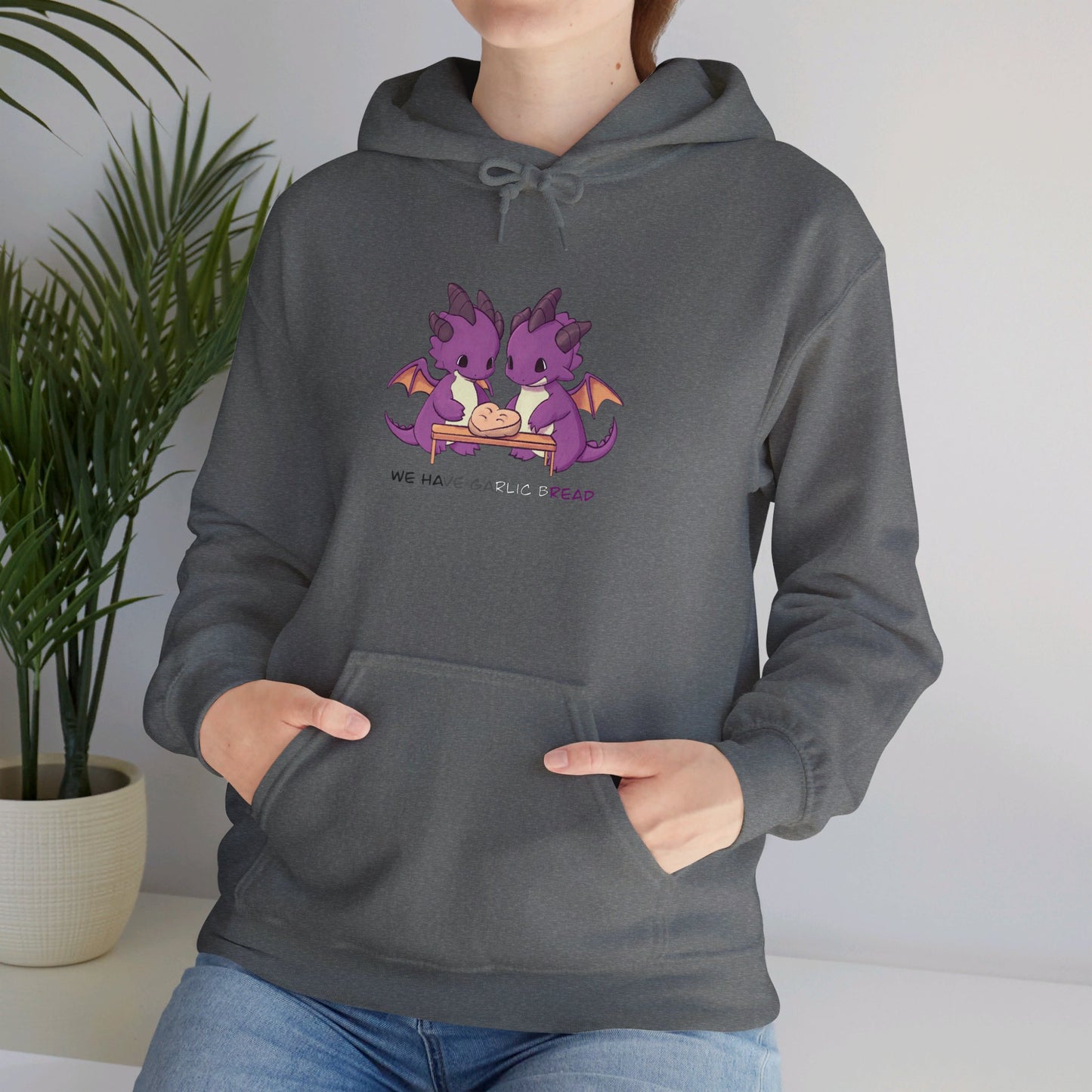 Asexual Dragons Making Garlic Bread Hoodie | Unisex Heavy Blend™ Hooded Sweatshirt