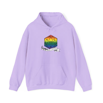 Nerdy Rainbow Flag Pride | How I Roll | Pride Flag D20 Hoodie | Unisex Heavy Blend™ Hooded Sweatshirt