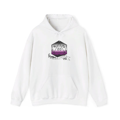 Nerdy Asexual Flag Pride | How I Roll | Pride Flag D20 Hoodie | Unisex Heavy Blend™ Hooded Sweatshirt