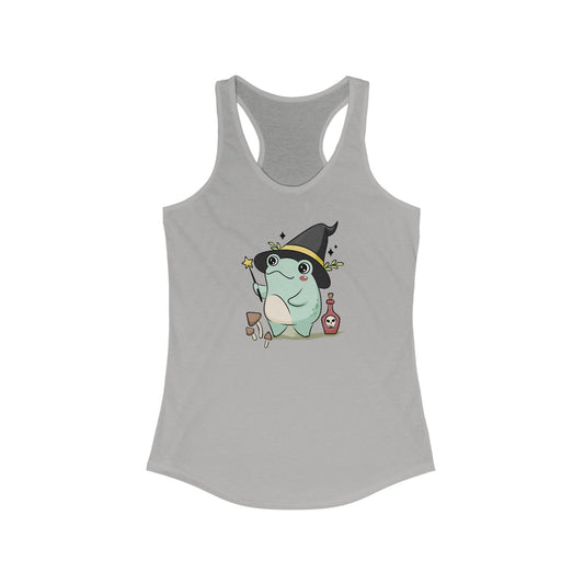 Adorable Witchy Frog Halloween, Women's Racerback Tank