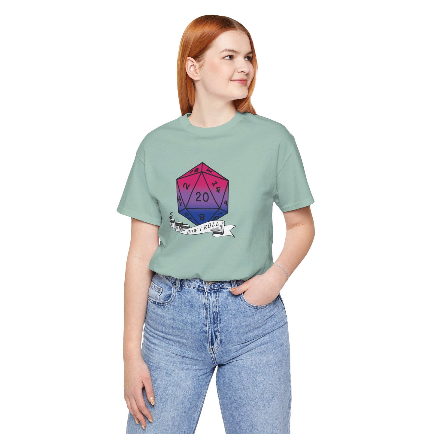 This Is How I Roll | Pride Flag D20 T-Shirt | Unisex T-Shirt | Nerdy Bisexual Pride