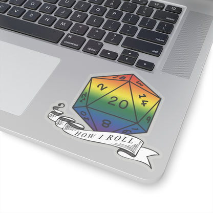 Rainbow Flag PRIDE D20 |This is How I Roll Sticker