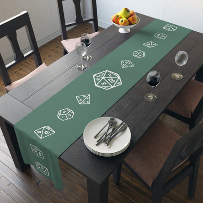 Sage Green D20 Table Runner, Game Night, TTRPG Decorations, Dungeons & Dragons Tabletop Games, Wedding Decor