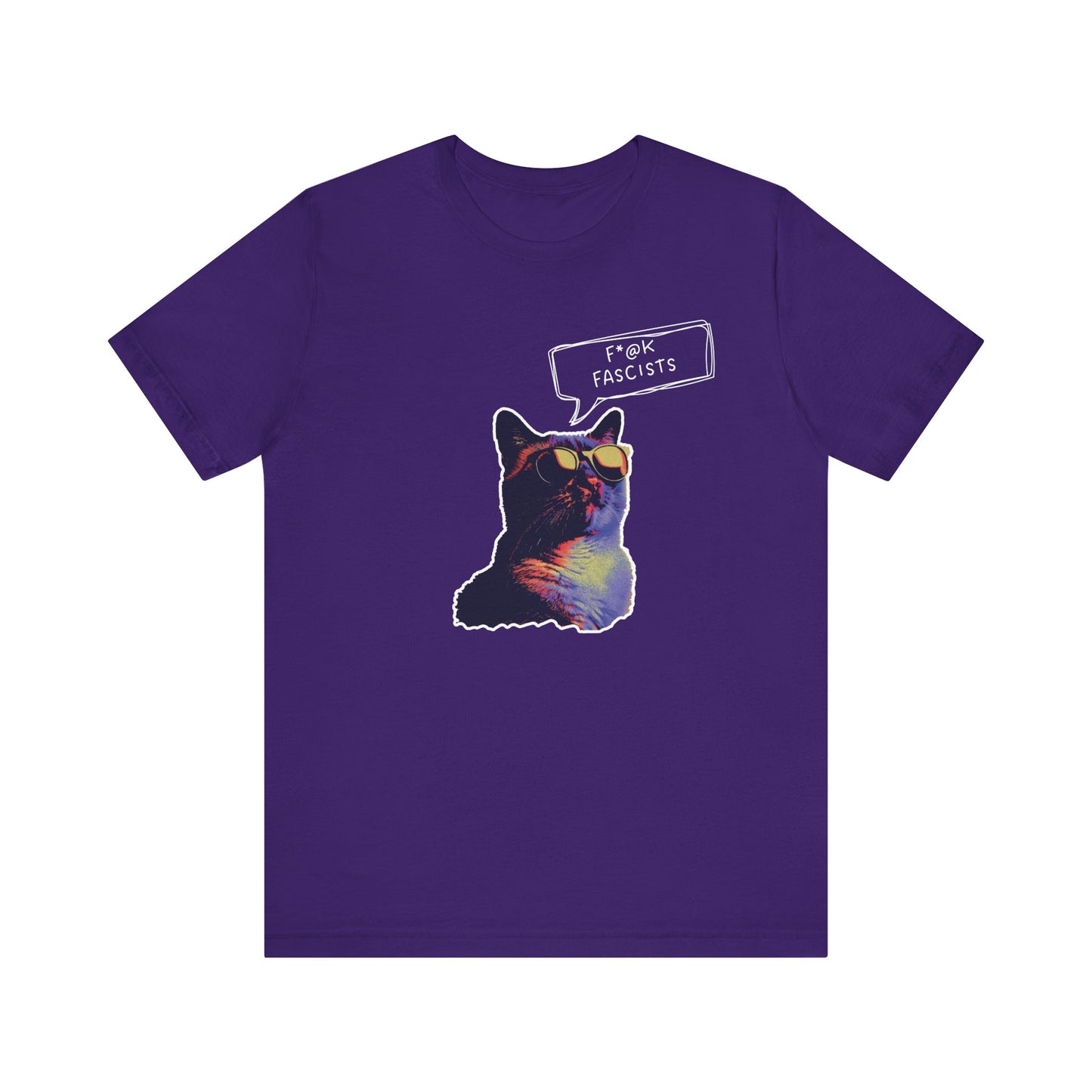 Y2K  Anti-Fascists Cat T-Shirt, Anti-Trump, Cat Lovers Gift, Activist Protest Tee, 1990's, 90's Aesthetic