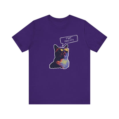 Y2K  Anti-Fascists Cat T-Shirt, Anti-Trump, Cat Lovers Gift, Activist Protest Tee, 1990's, 90's Aesthetic