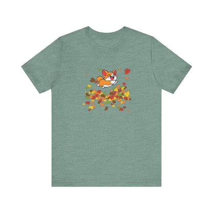 Cute Corgi Fall Autumn Leaves T-Shirt