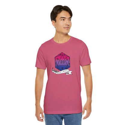 This Is How I Roll | Pride Flag D20 T-Shirt | Unisex T-Shirt | Nerdy Bisexual Pride