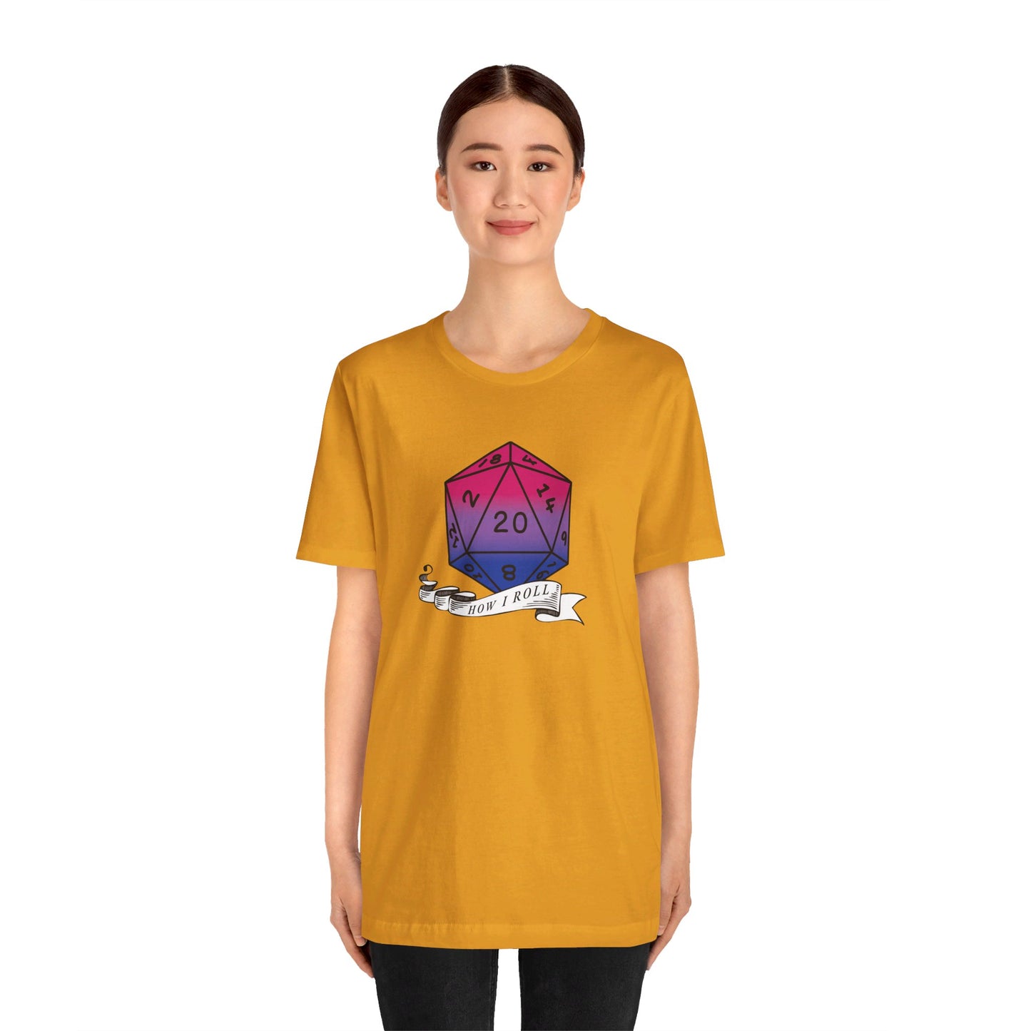 This Is How I Roll | Pride Flag D20 T-Shirt | Unisex T-Shirt | Nerdy Bisexual Pride