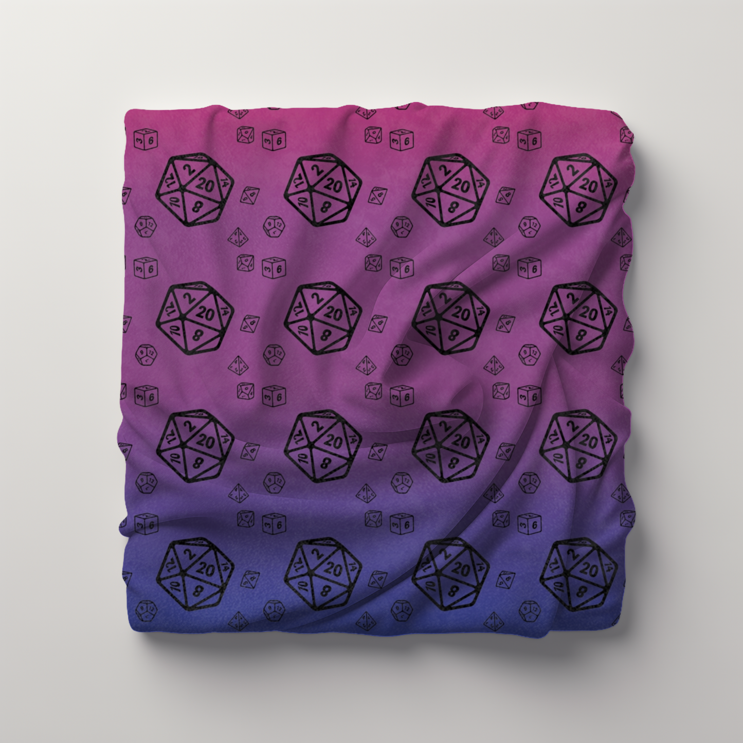 D20 Bisexual Pride Flag Velveteen Lightweight Microfiber Blanket TTRPG Gamer Gift, Dorm Room Throw, Reading Blanket