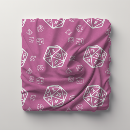 D20 Light Pink Cozy Lightweight Velveteen Microfiber Blanket, Dorm Room Throw, Reading Blanket, Gaming Blanket