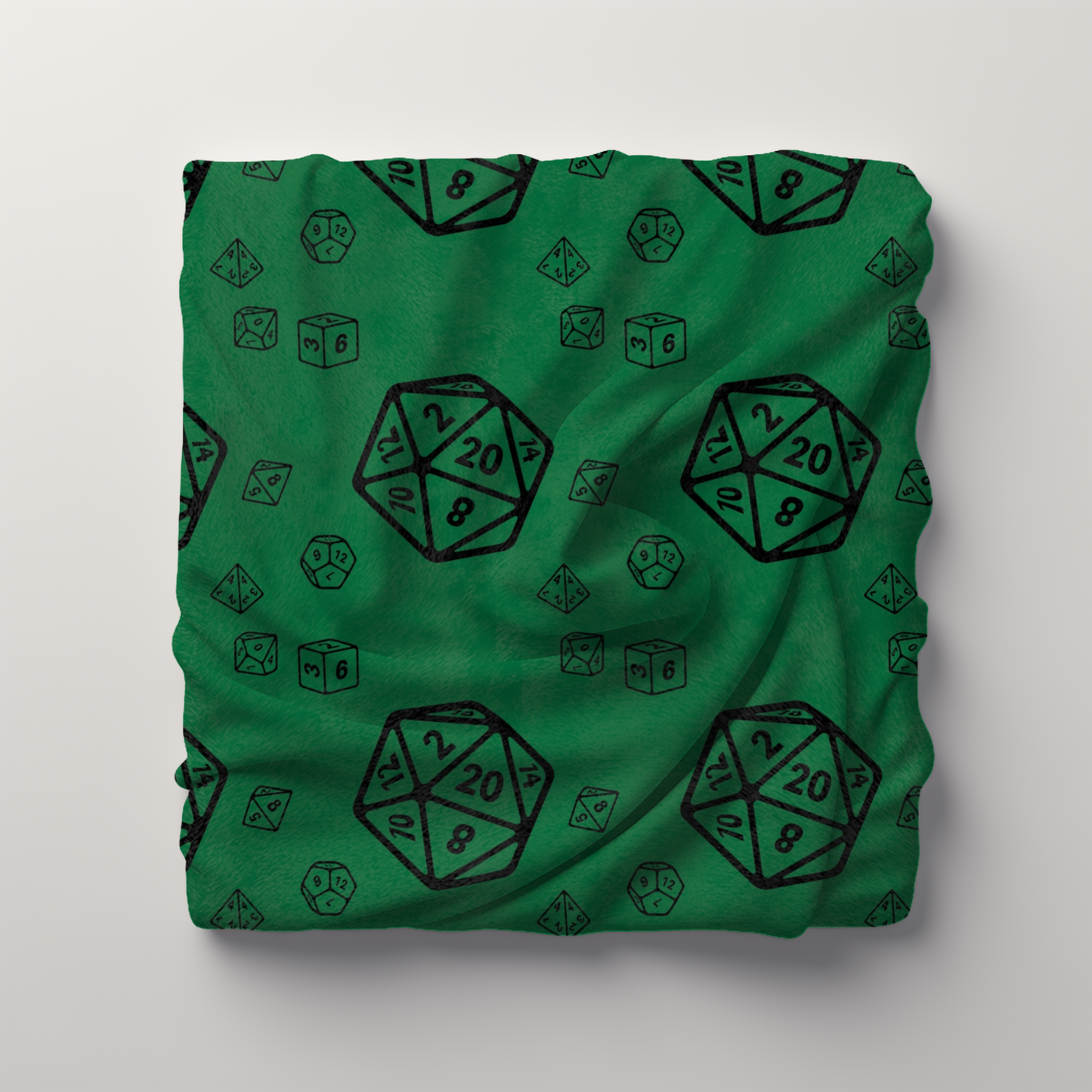 D20 Green Cozy Lightweight Velveteen Microfiber Blanket, Dorm Room Throw, Reading Blanket, Gaming Blanket